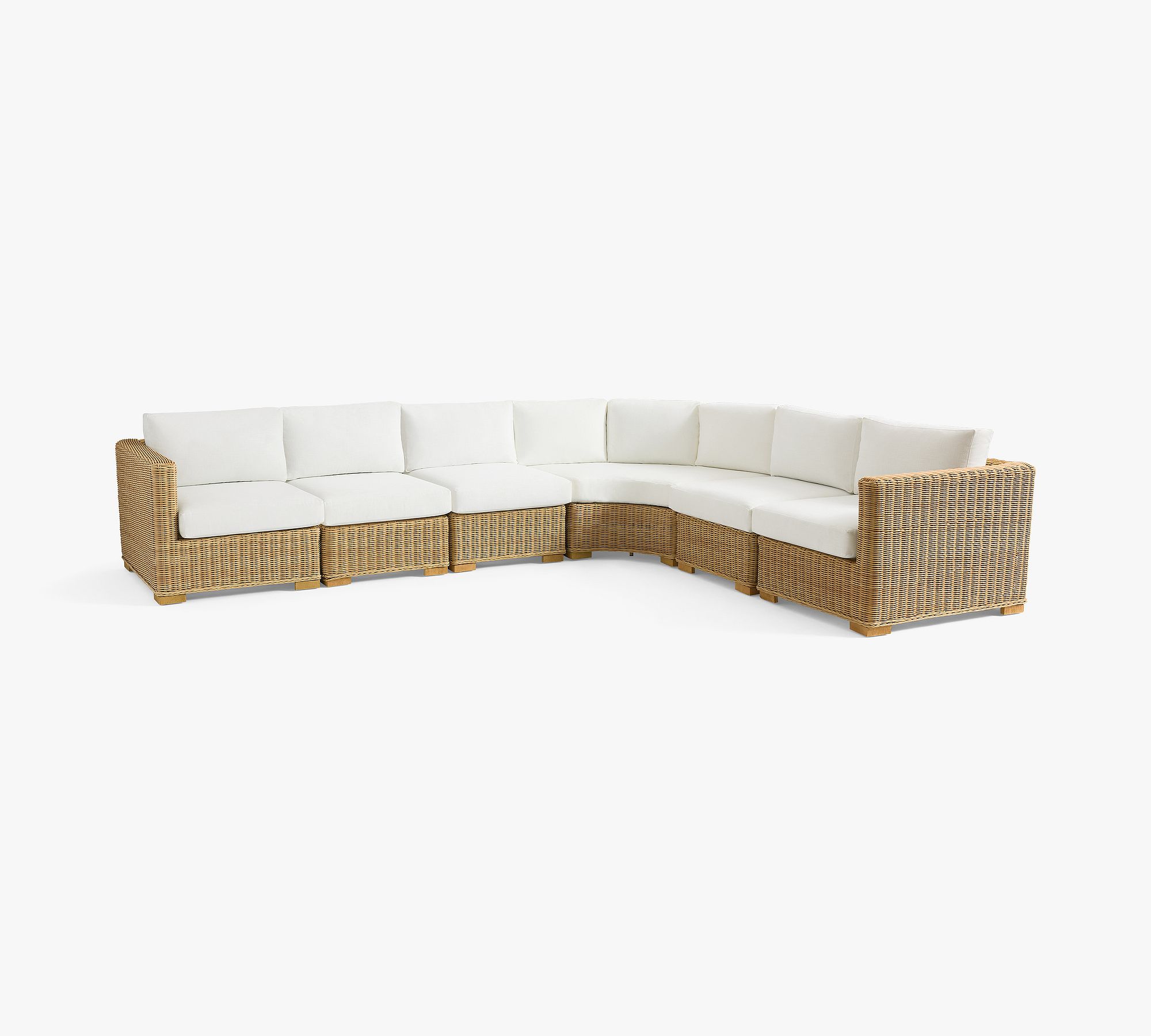 Huntington Wicker Square Arm 6-Piece Outdoor Sectional (137")