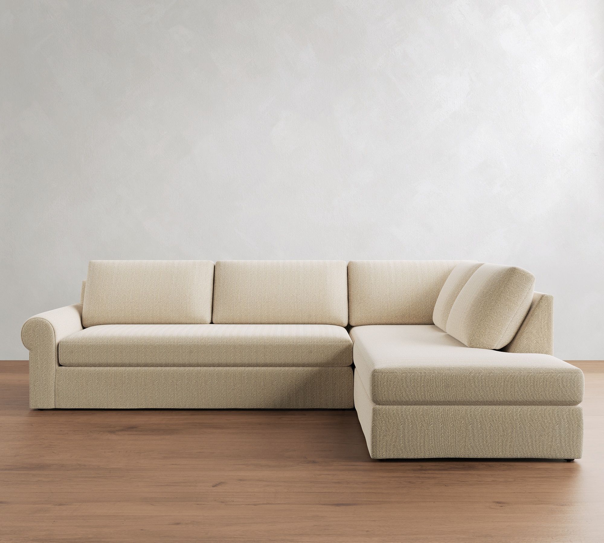 Big Sur Roll Arm Slipcovered Return Bumper Sectional (114"&ndash;146") - thumbnail 6