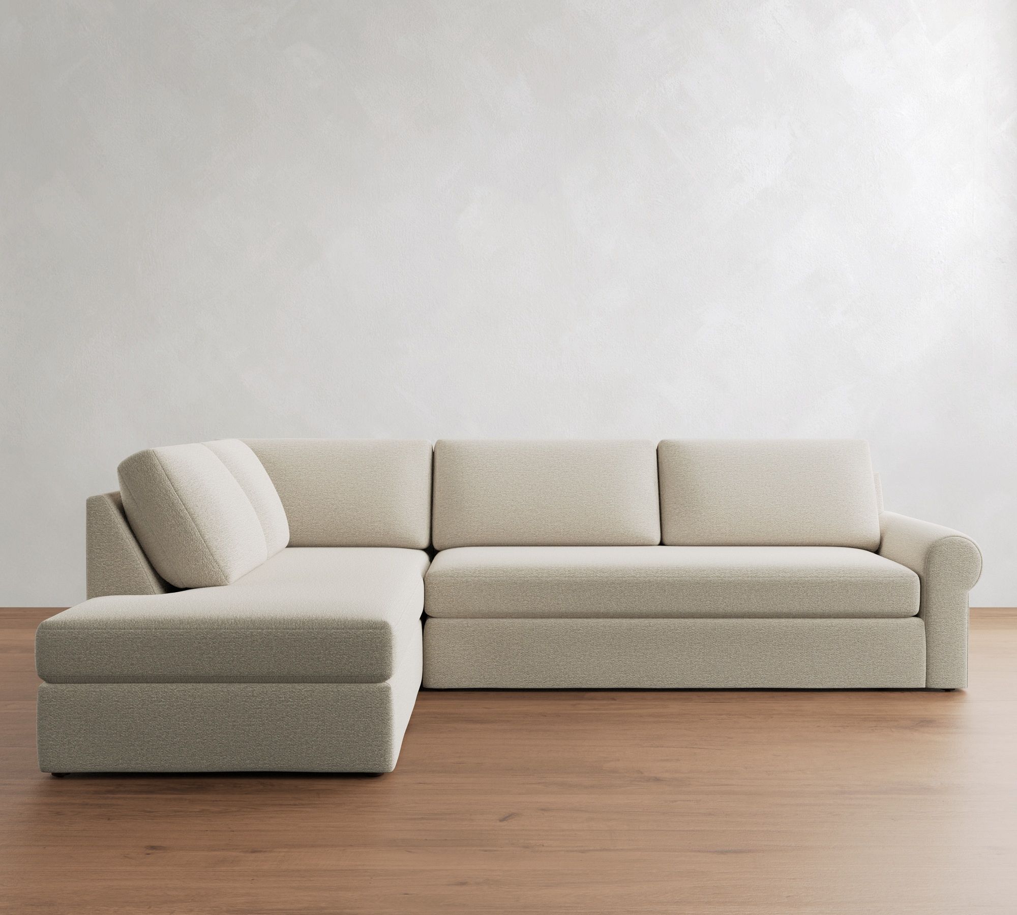 Big Sur Roll Arm Slipcovered Return Bumper Sectional (114"&ndash;146") - thumbnail 8