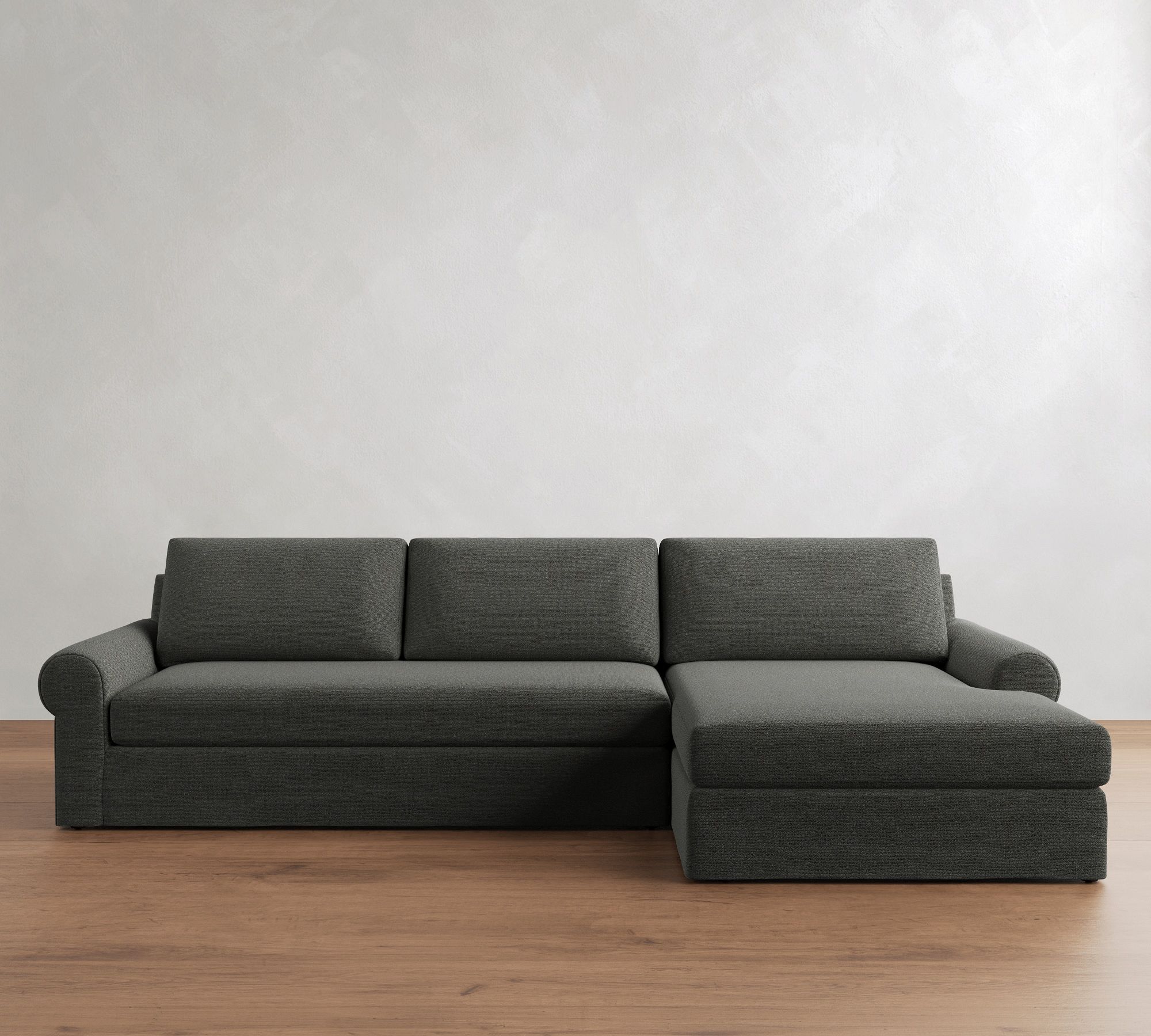 Big Sur Roll Arm Slipcovered Chaise Sectional (115"&ndash;157") - thumbnail 8