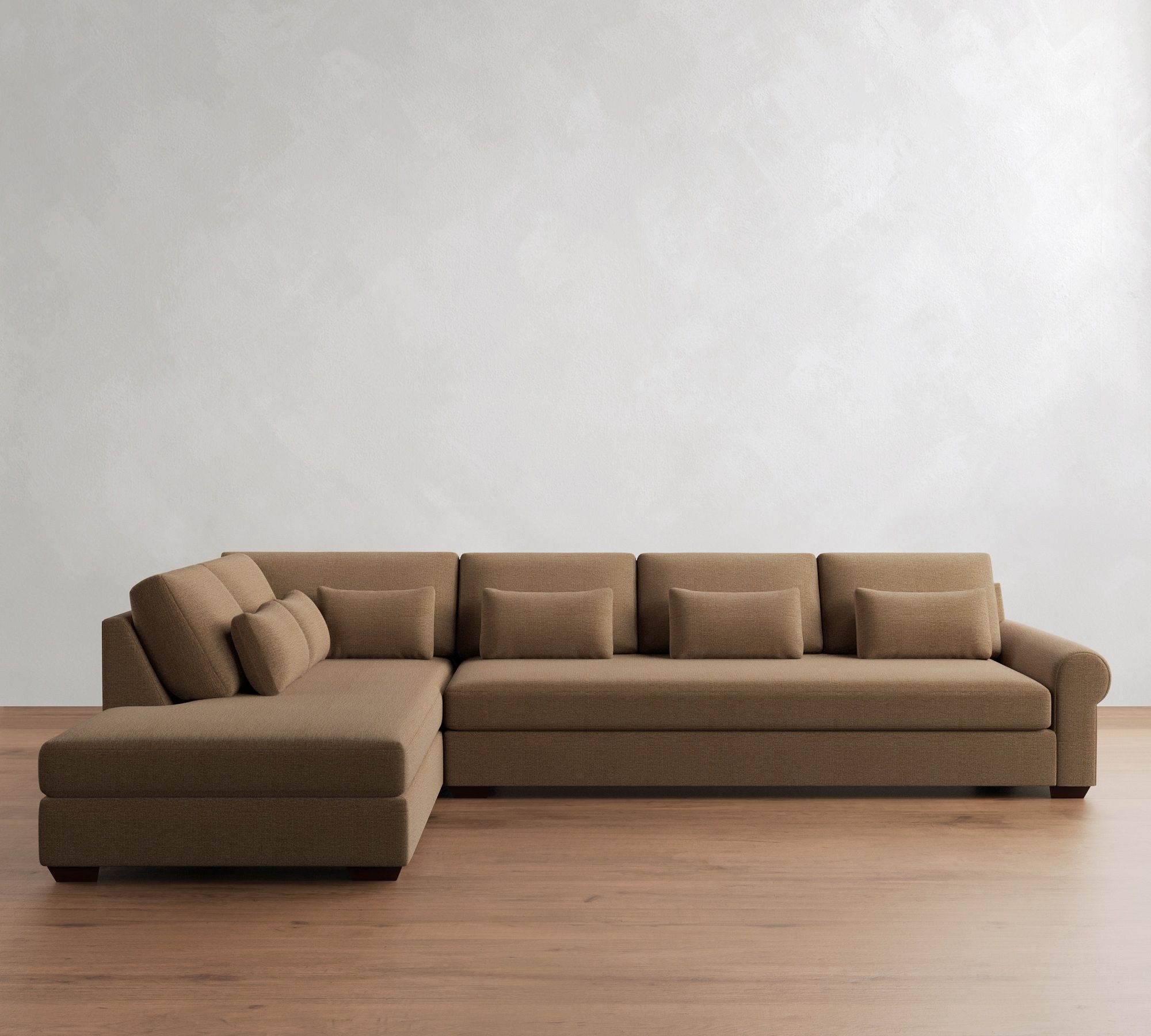 Big Sur Roll Arm Deep Seat Return Bumper Sectional (114"&ndash;146")