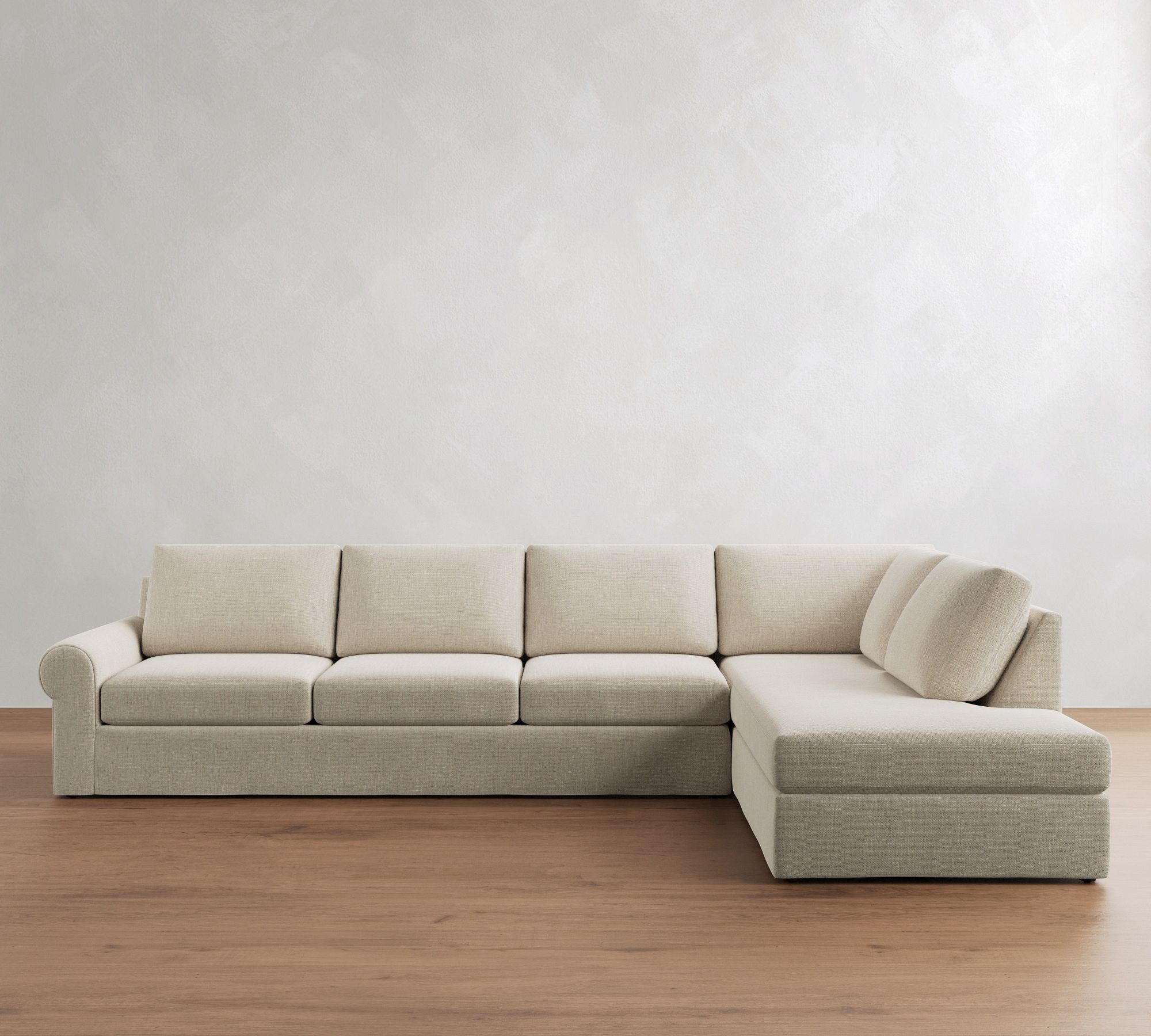 Big Sur Roll Arm Slipcovered Return Bumper Sectional (114"&ndash;146") - thumbnail 5