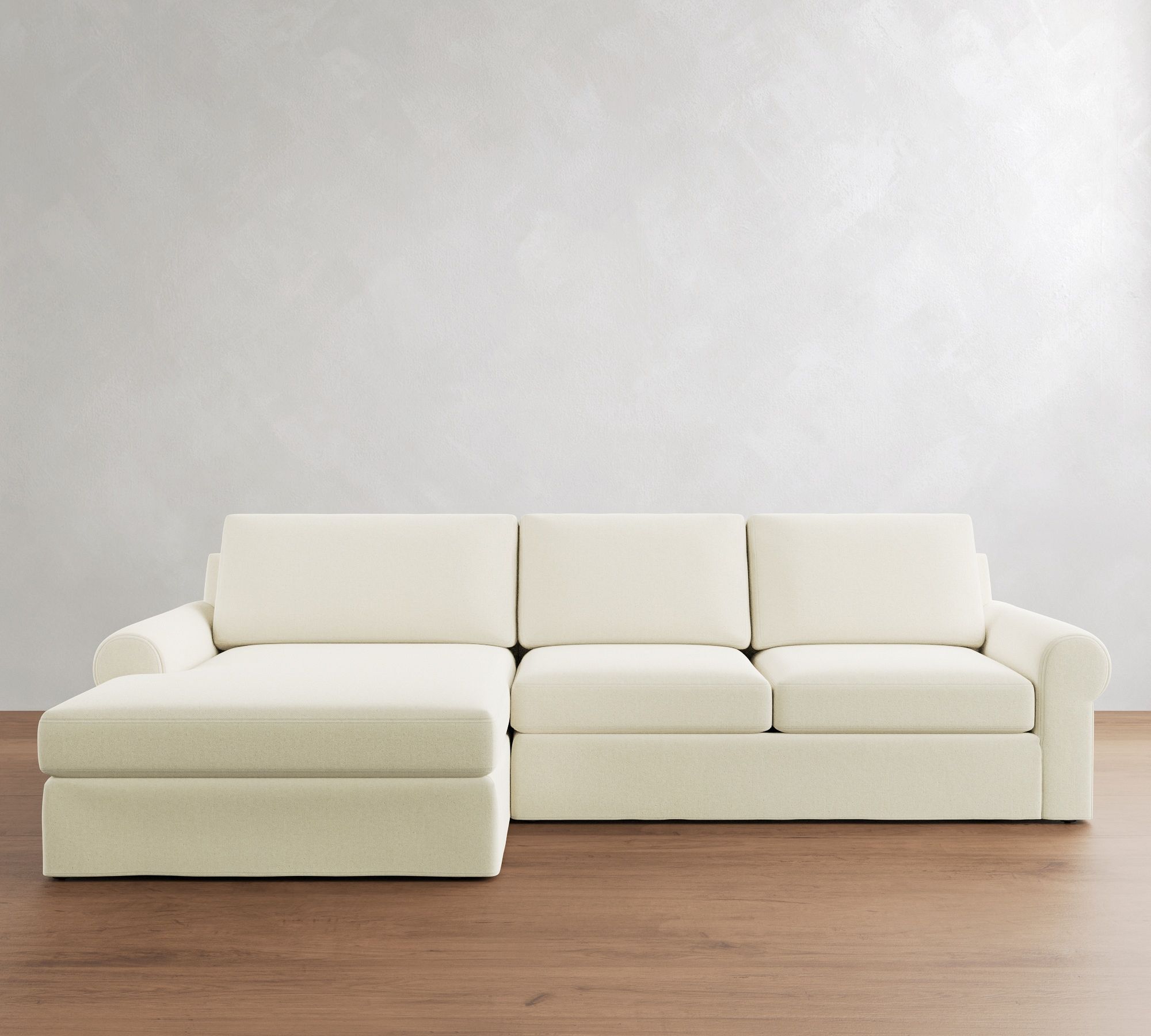 Big Sur Roll Arm Slipcovered Chaise Sectional (115"&ndash;157") - thumbnail 4