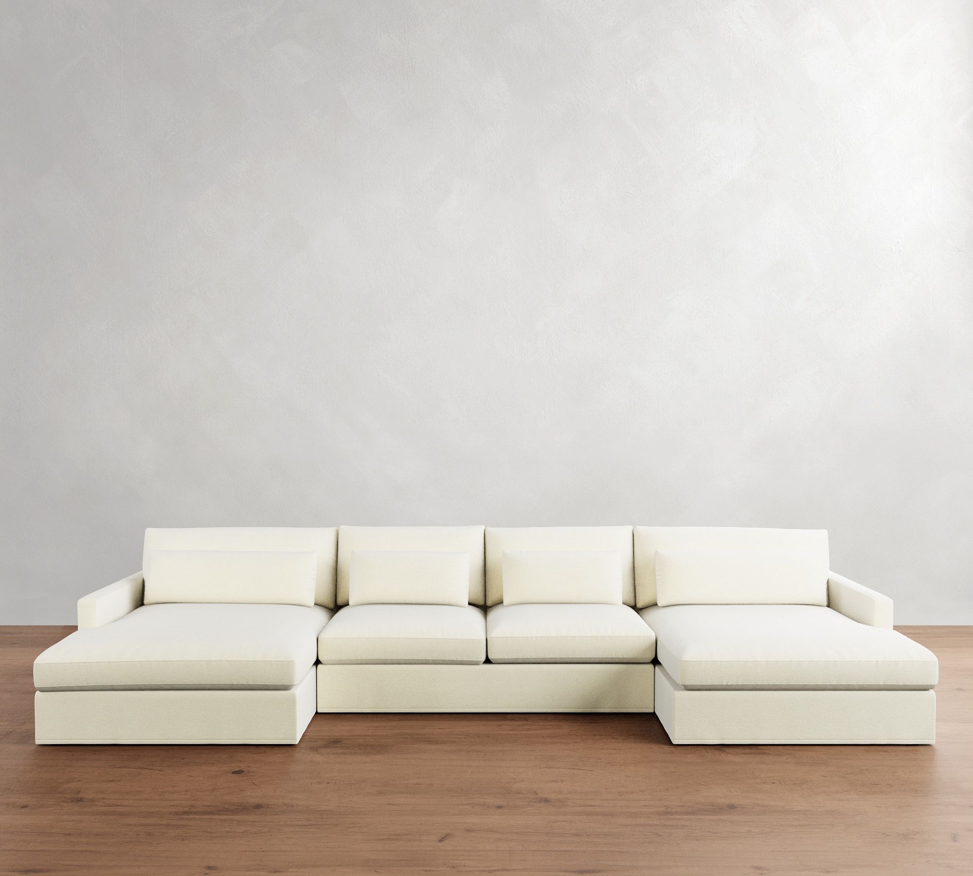 Westwood Slim Arm Deep Seat Slipcovered Double Chaise Sectional (180")