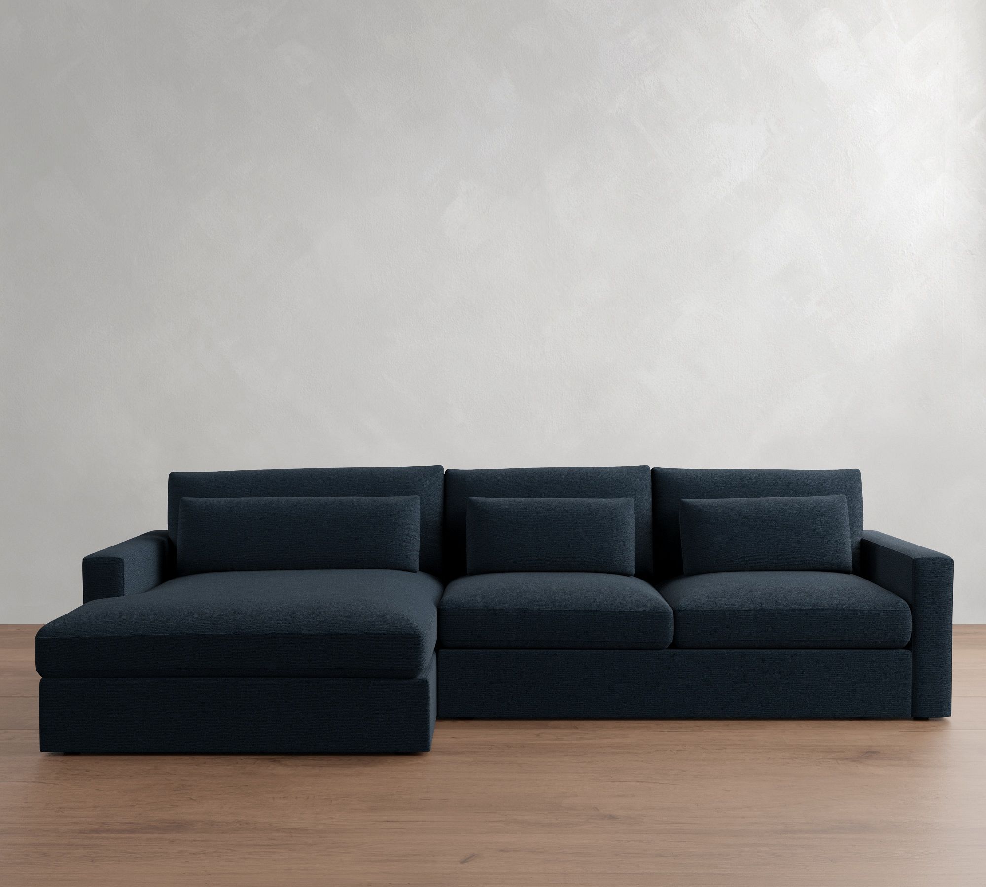 Westwood Square Arm Deep Seat Chaise Sectional (130"–136")