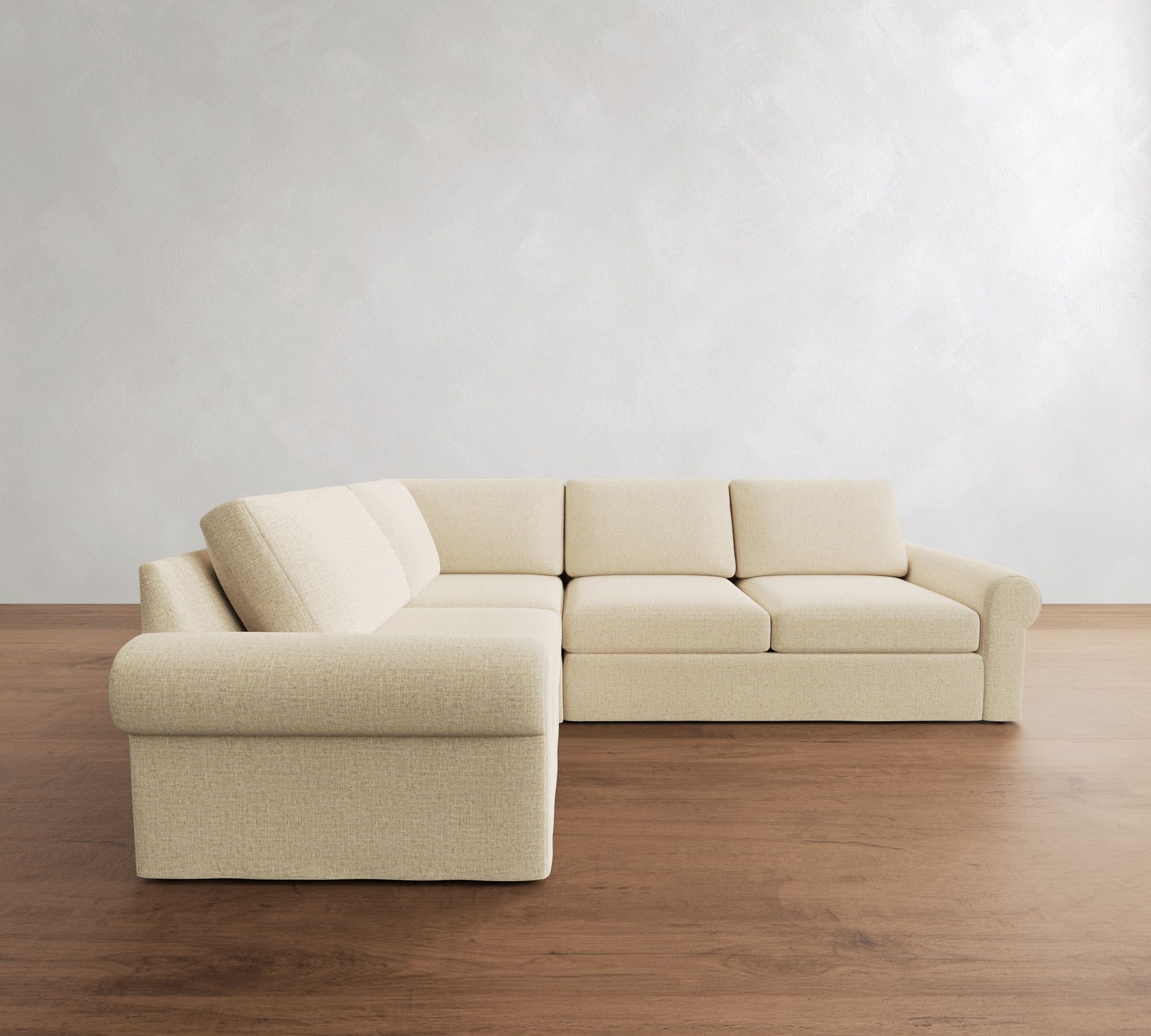 Big Sur Roll Arm Slipcovered 3-Piece Sectional (115") - thumbnail 3