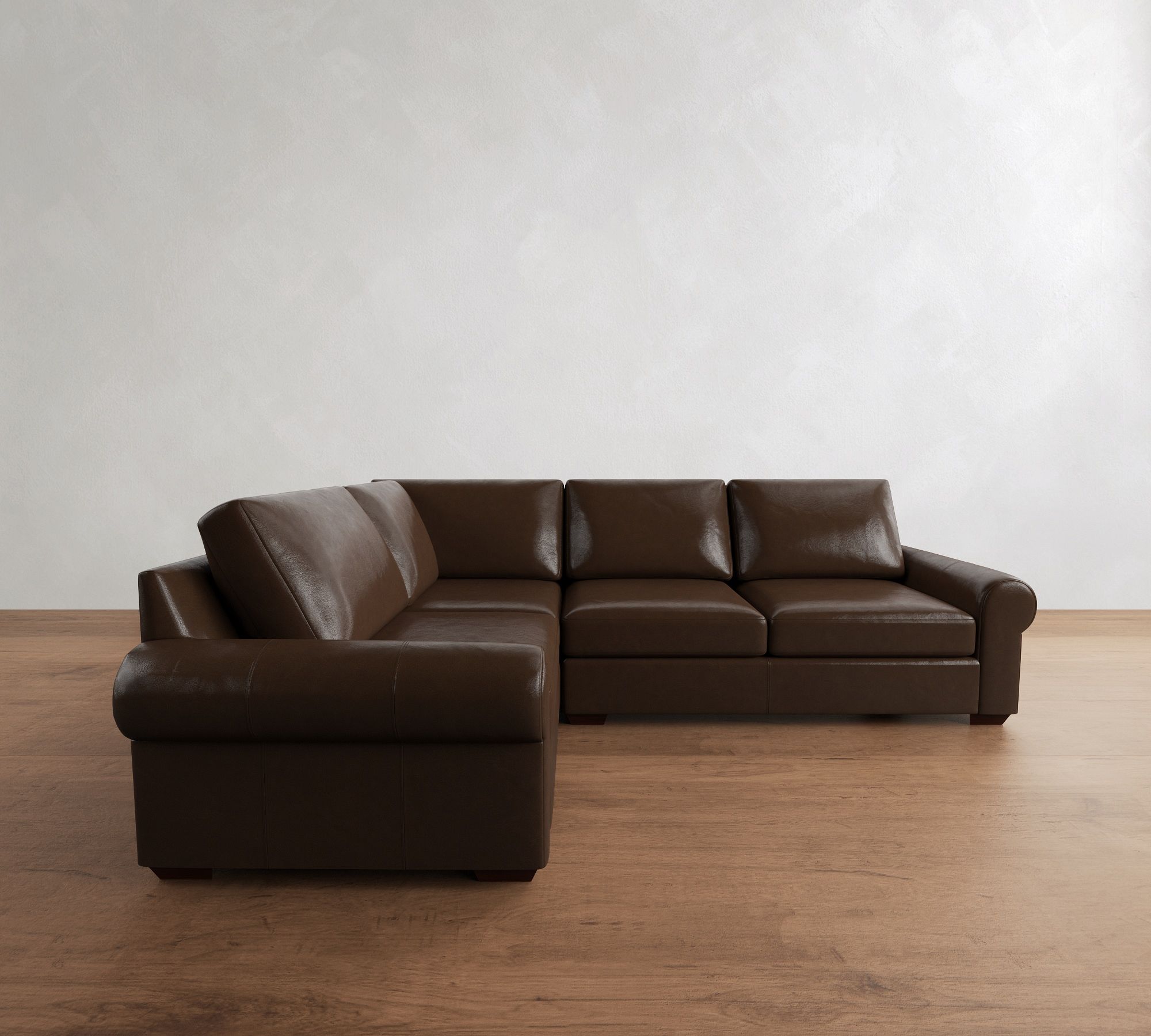 Big Sur Roll Arm Leather 3-Piece Sectional (115") - thumbnail 9
