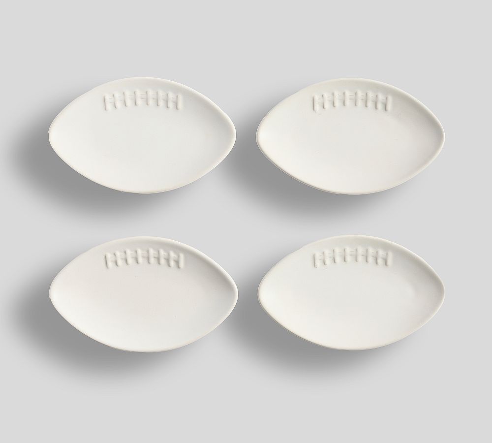 Football Stoneware Appetizer Plates - Set of 4 - Set of 4