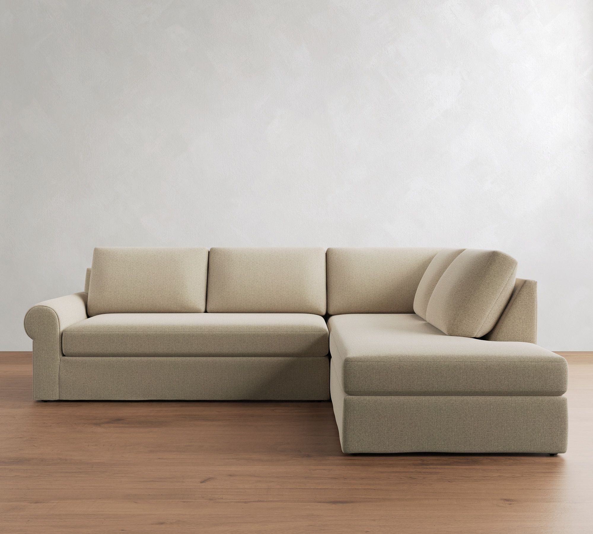 Big Sur Roll Arm Slipcovered Return Bumper Sectional (114"&ndash;146") - thumbnail 3