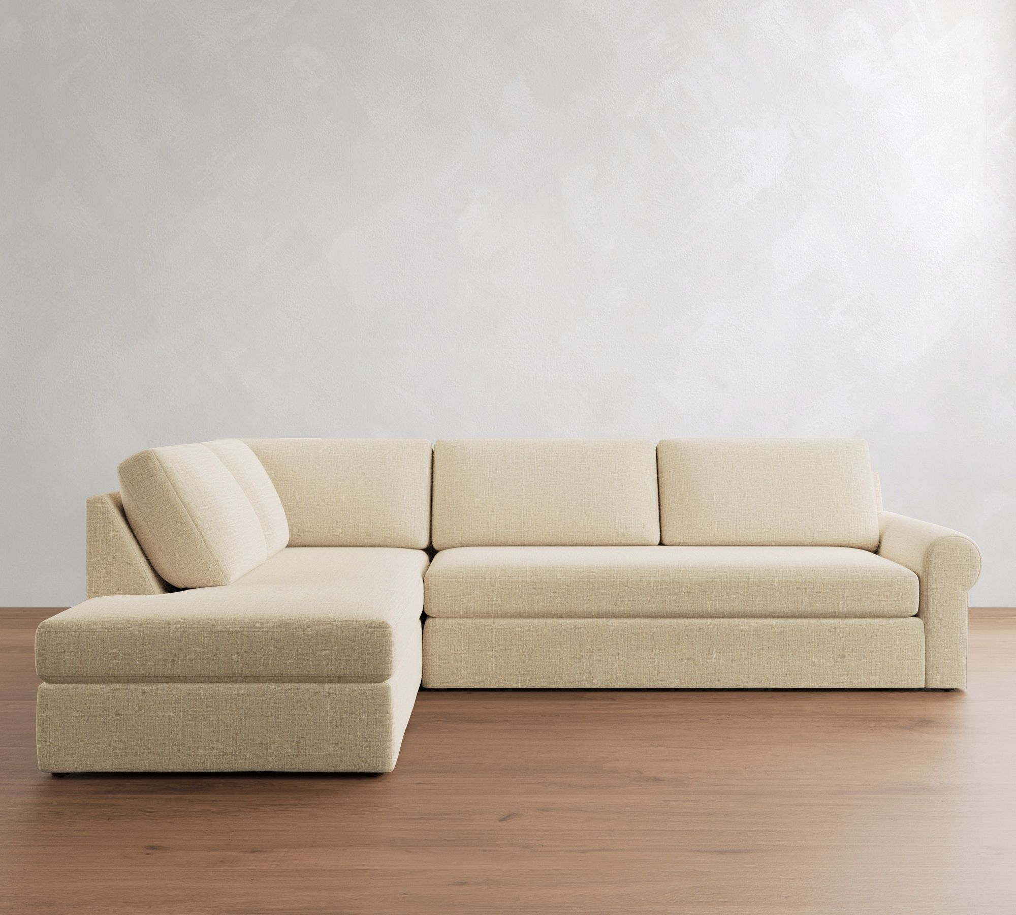 Big Sur Roll Arm Slipcovered Return Bumper Sectional (114"&ndash;146") - thumbnail 2
