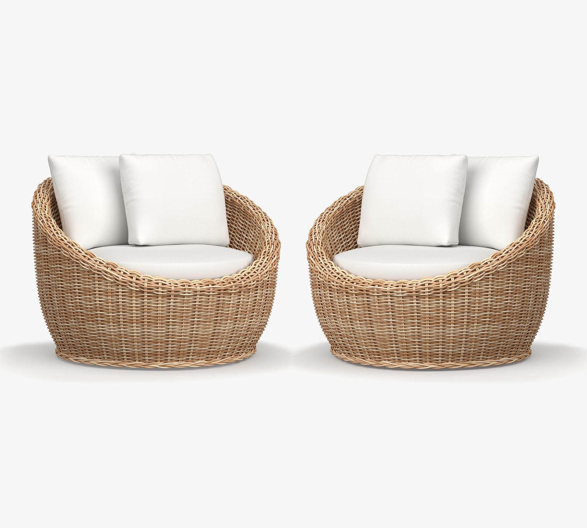 Huntington Wicker Swivel Papasan Outdoor Lounge Chair