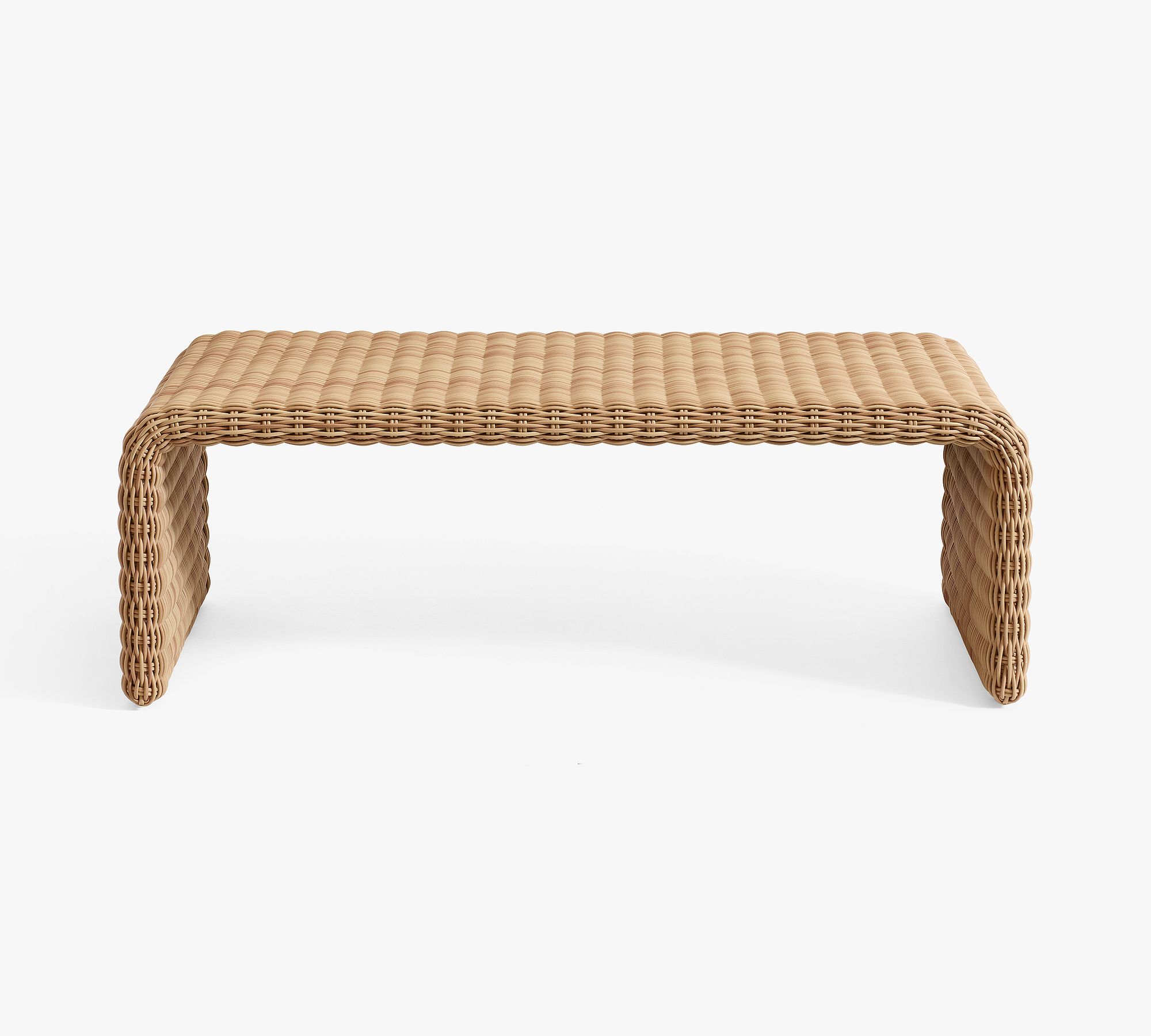 Huntington Wicker Rectangular Waterfall Outdoor Coffee Table (49")