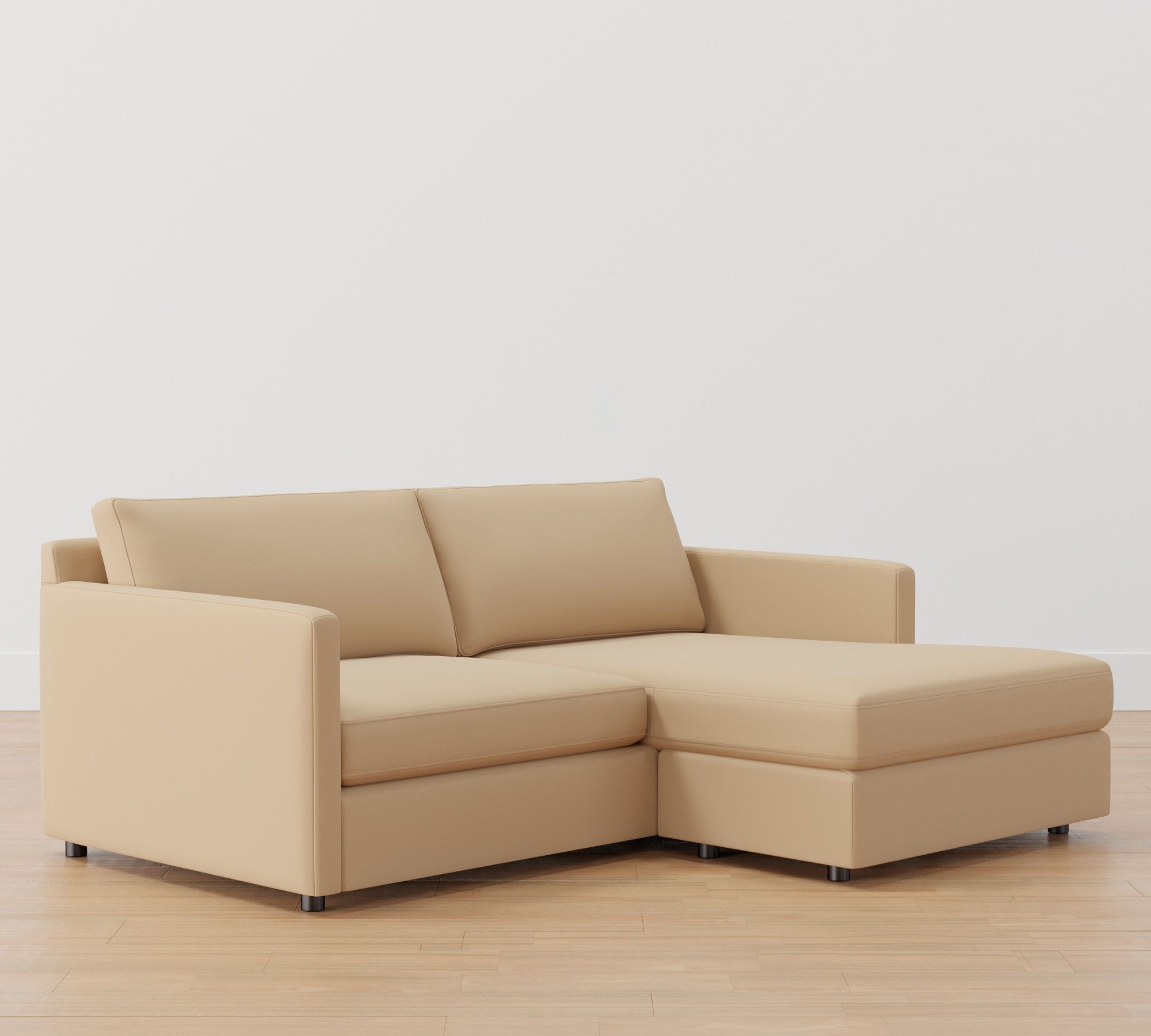 Pacifica Slim Arm Reversible Chaise Sleeper Sectional (80") - thumbnail 4