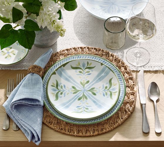 Chambray Tile Multi Stoneware Salad Plates - Set of 4