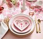 Heart Block Print Stoneware Appetizer Plates - Set of 4