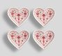 Heart Block Print Stoneware Appetizer Plates - Set of 4