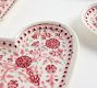 Heart Block Print Stoneware Appetizer Plates - Set of 4