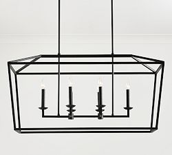 Remington Iron Linear Lantern Chandelier (42")