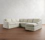 York Slope Arm Slipcovered 4-Piece Chaise Sectional (115")
