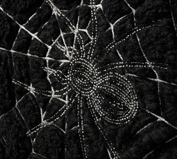 Cozy Embellished Spider Web Pillow Cover
