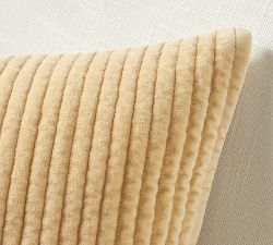Quilted Velvet Lumbar Pillow Cover
