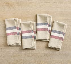 Patriotic Stripe Cotton Napkins - Set of 4
