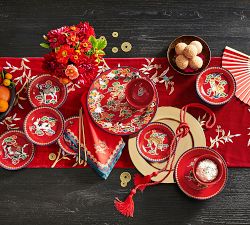 Lunar New Year Stoneware Dinner Plates - Set of 4