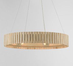Rosalia Round Bamboo Chandelier (31")