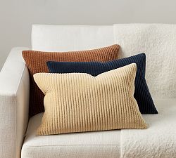 Quilted Velvet Lumbar Pillow Cover