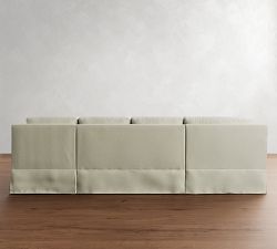 York Square Arm Slipcovered 4-Piece Chaise Sectional  (115")