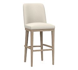 Open Box: Layton Leather Bar Stool (31.5") - Signature Chalk, Seadrift Legs