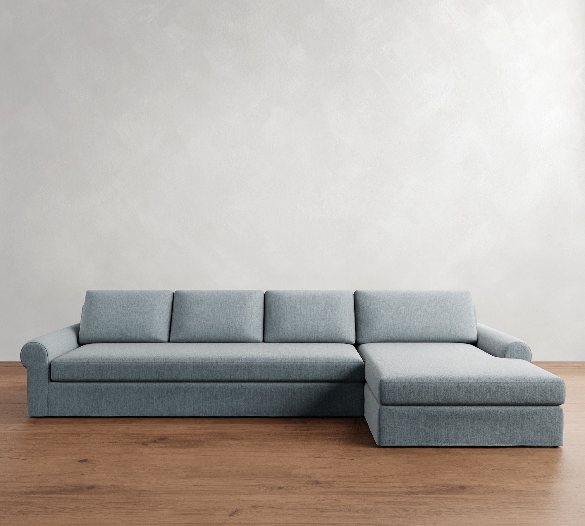 Big Sur Roll Arm Slipcovered Chaise Sectional (115"&ndash;157") - thumbnail 3