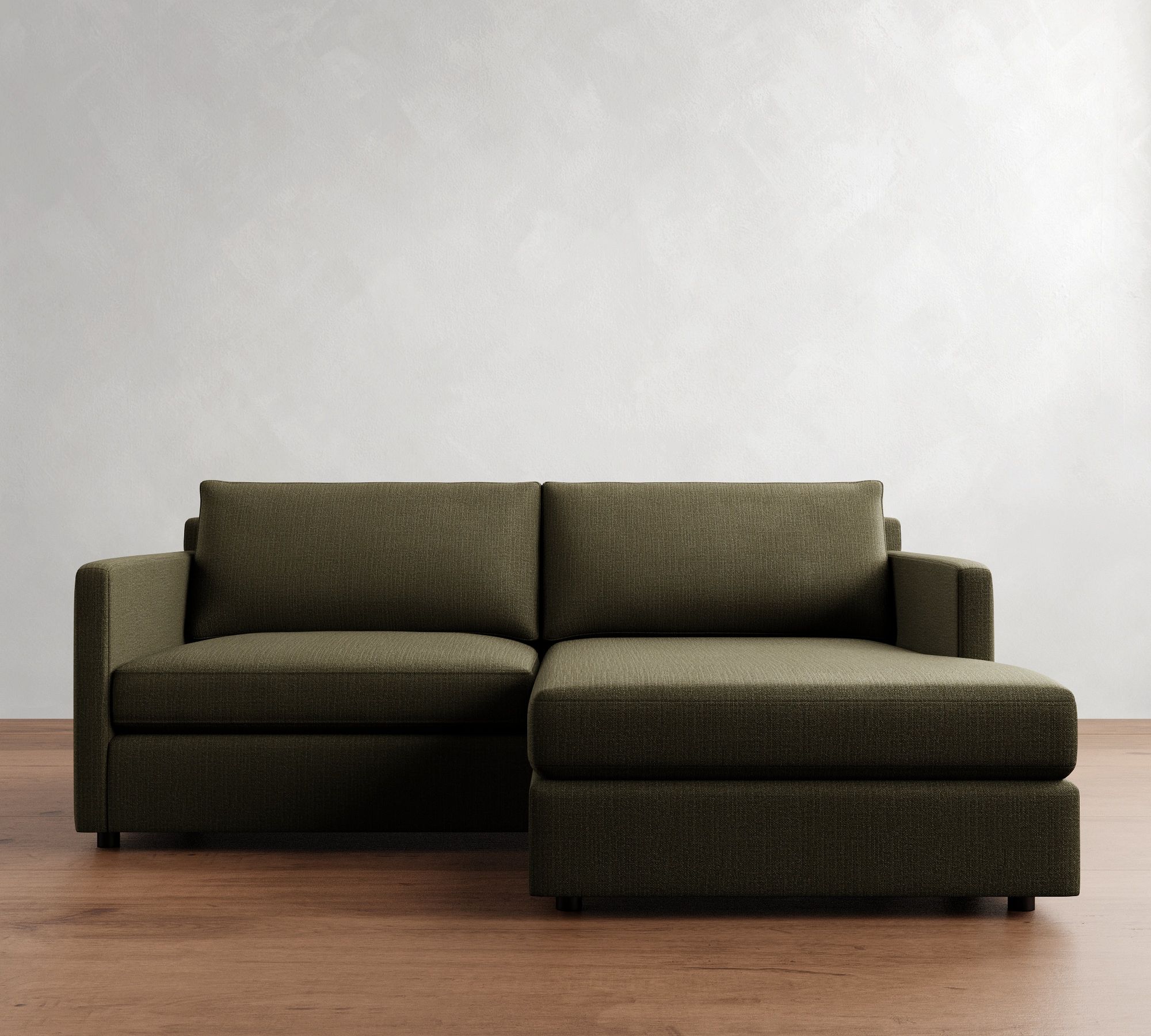 Pacifica Slim Arm Reversible Chaise Sleeper Sectional (80")