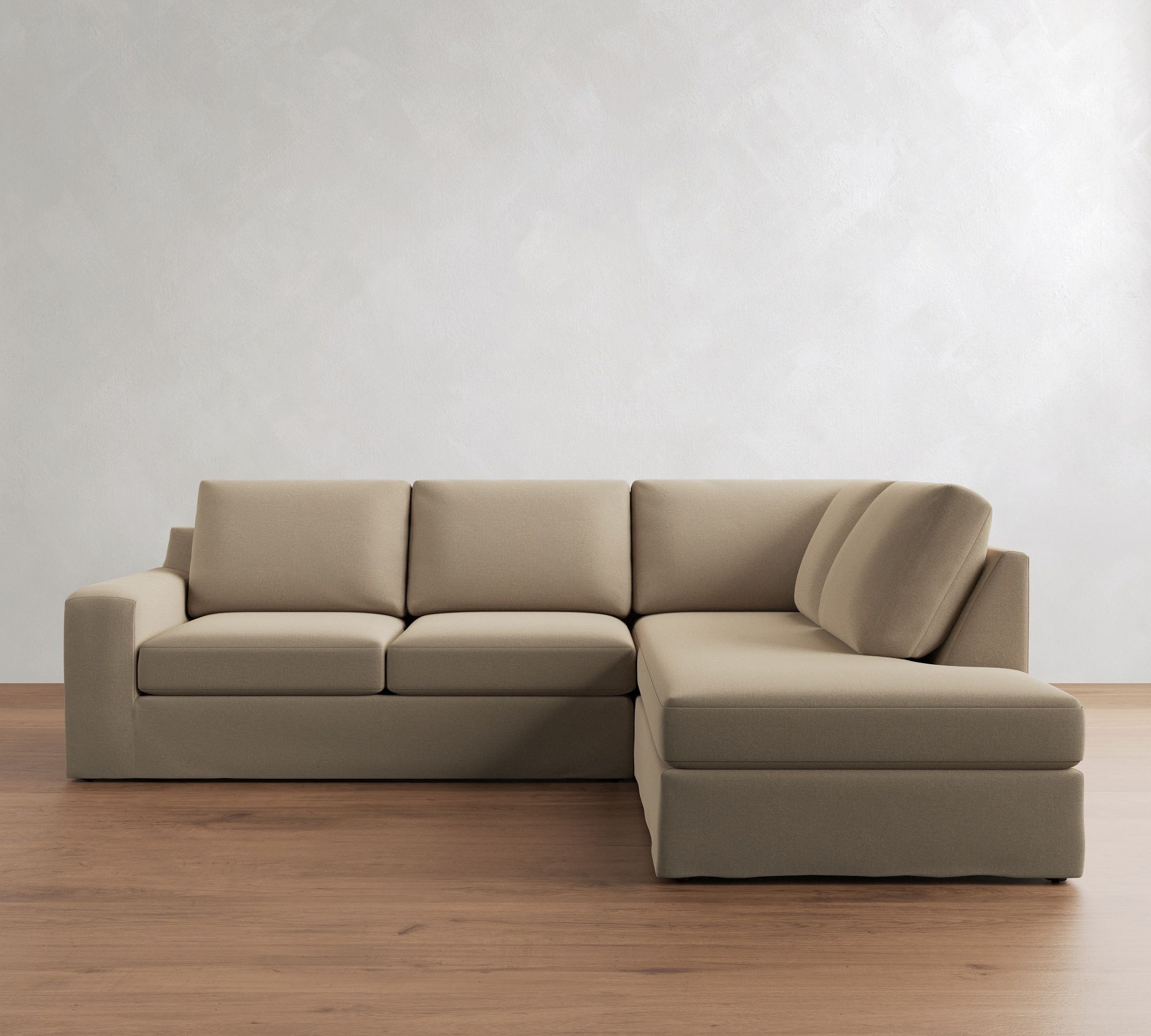 Big Sur Square Arm Slipcovered Return Bumper Sectional (114"&ndash;146")