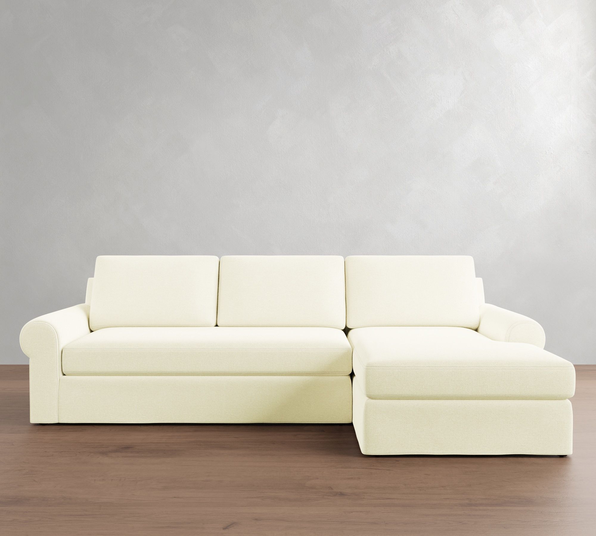 Big Sur Roll Arm Slipcovered Chaise Sectional (115"&ndash;157") - thumbnail 10