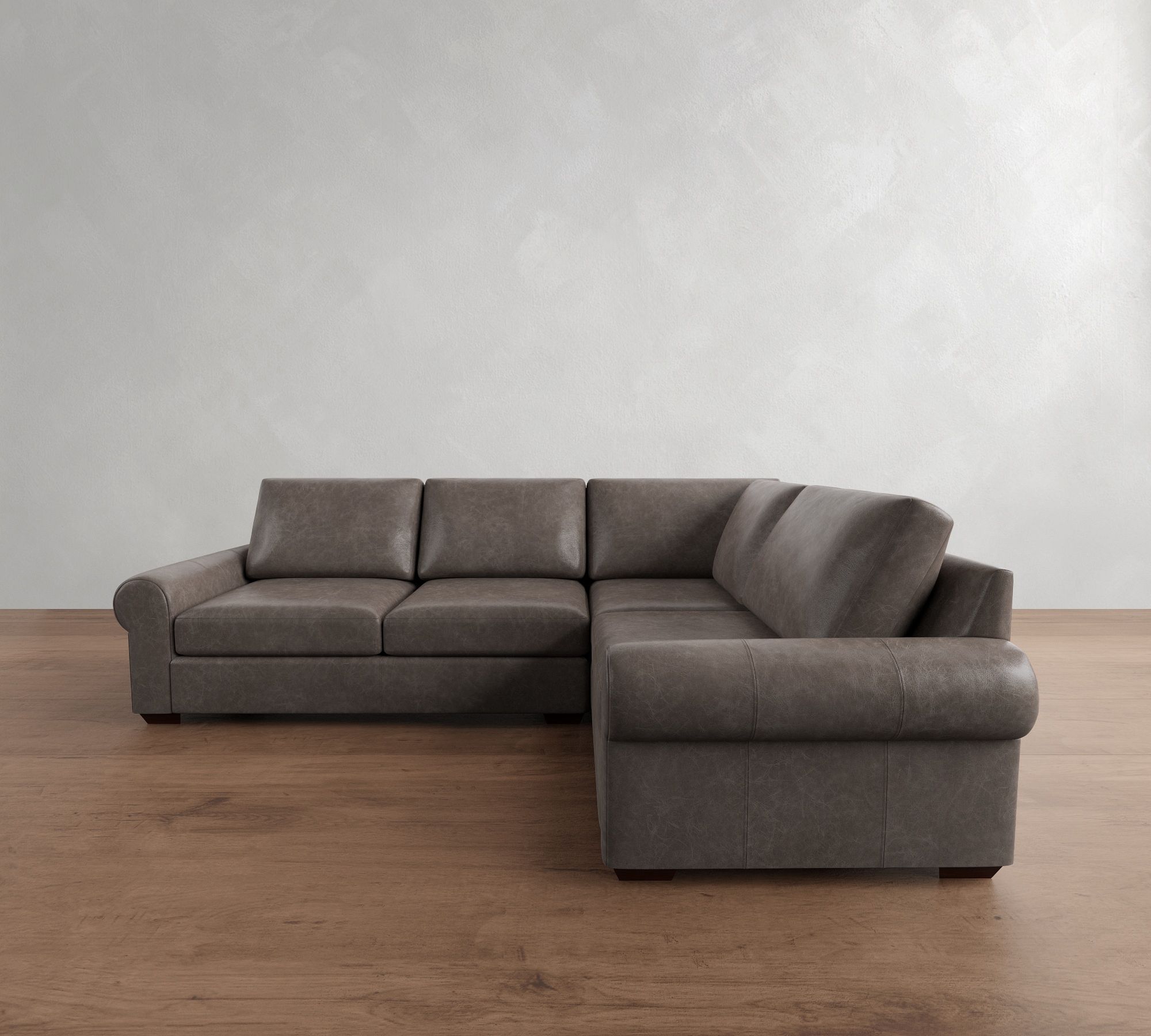 Big Sur Roll Arm Leather 3-Piece Sectional (115") - thumbnail 5