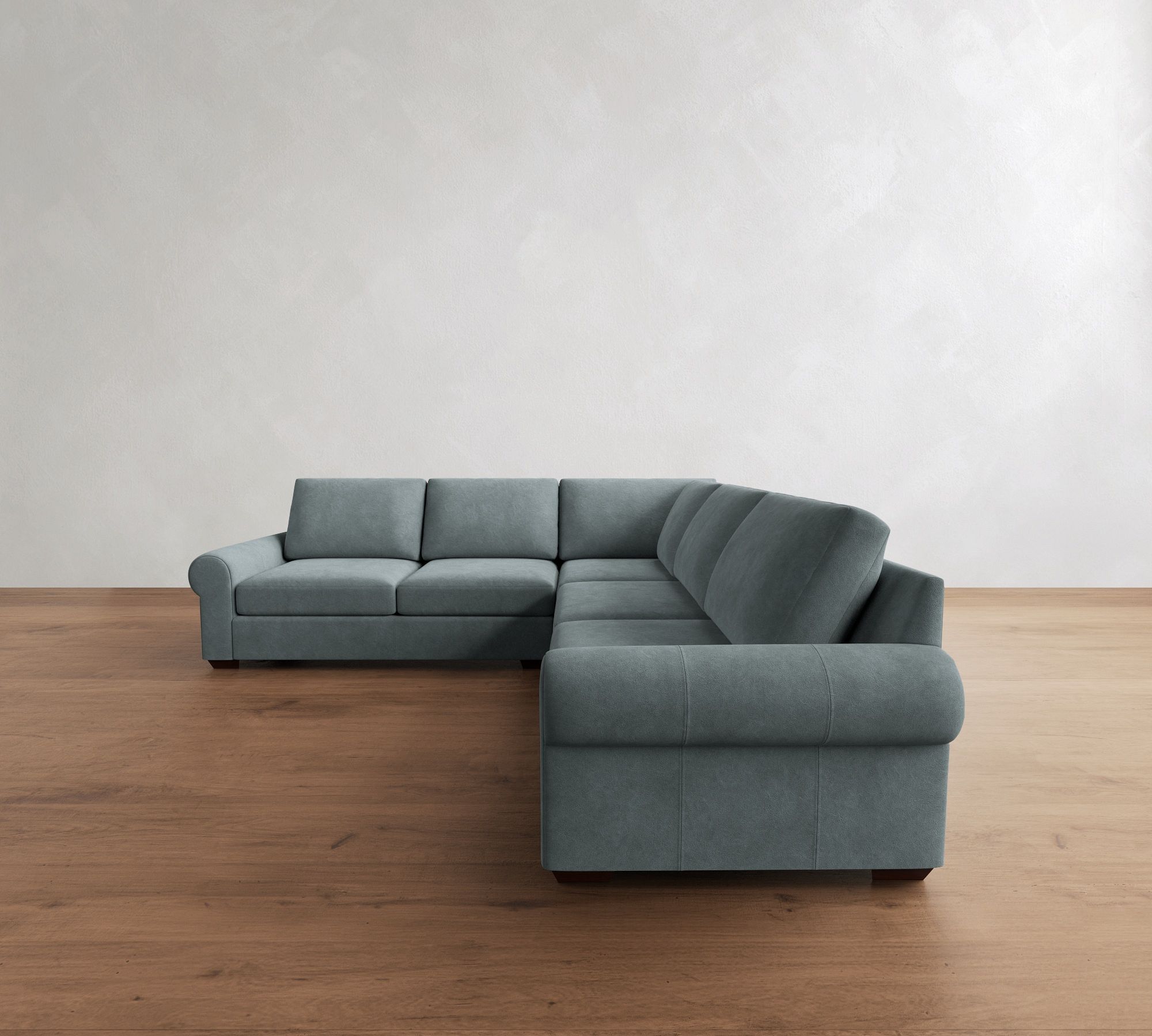 Big Sur Roll Arm Leather 3-Piece L-Shaped Sectional (115") - thumbnail 10