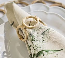 Monique Lhuillier Antibes Handwoven Wicker Napkin Rings - Set of 4