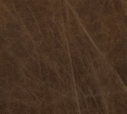 Open Box: Turner Roll Arm Leather Small Armchair (42") - Gravel Chocolate, Dark Walnut