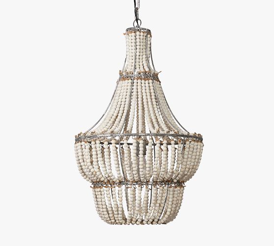 Demmond Wood Beaded Chandelier (18") by Pottery Barn