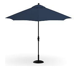Open Box: 9' Round Outdoor Patio Umbrella with Rustproof Aluminum Tilt Frame - Sunbrella® Cobalt, Black