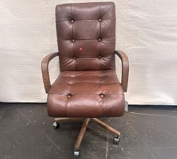 Open Box: Hensley Leather Desk Chair - Sonoma Coco, Amber Ash
