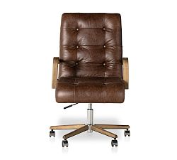 Open Box: Hensley Leather Desk Chair - Sonoma Coco, Amber Ash
