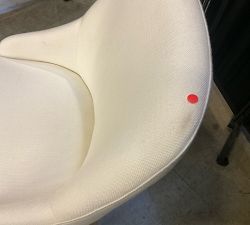 Open Box: Layton Upholstered Dining Armchair - Performance Basketweave Warm White, Sandwash