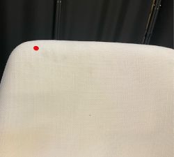 Open Box: Layton Upholstered Dining Armchair - Performance Basketweave Warm White, Sandwash