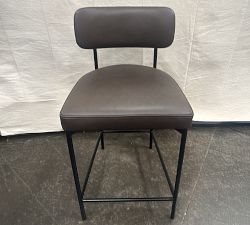 Open Box: Maison Leather Counter Stool (24") - Vintage Cocoa, Antique Bronze