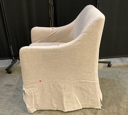 Open Box: Maxine Slope Slipcovered Dining Armchair - Performance Rustic Linen Parchment