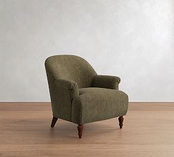 Open Box: Penelope Chair - Rustic Chenille Dark Moss, Brown