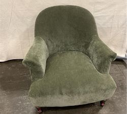 Open Box: Penelope Chair - Rustic Chenille Dark Moss, Brown