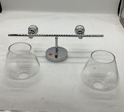 Open Box: Tolari Double Sconce (19") - Chrome &amp; Clear Glass